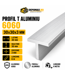Profil T aluminiu 30 x 30 x 3 mm, 6 metri Profil T aluminiu 30 x 30 x 3 mm, 6 metri